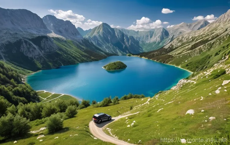 몬테네그로 드라이브 루트 - **"A breathtaking scenic drive along the Bay of Kotor, Montenegro. A sleek, modern convertible car i...