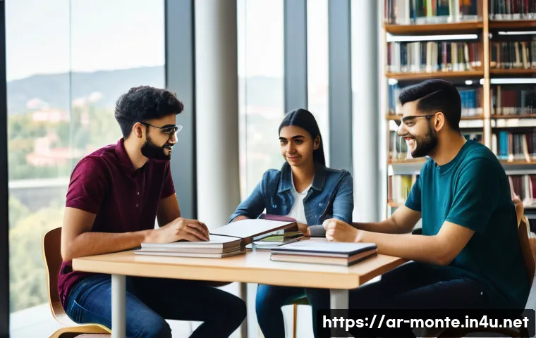 몬테네그로 대학 랭킹 - A vibrant and diverse group of university students, including young men and women of Arab descent, a...