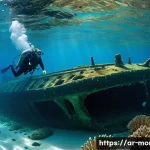 몬테네그로의 해양 스포츠 - **Underwater Wonders of Montenegro:** A professional diver, fully equipped with a wetsuit, mask, and...